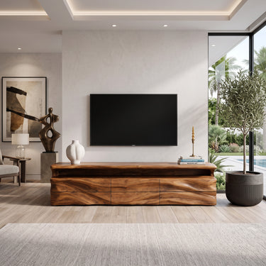 Modern TV Console With Shelf And Drawers For Living Room