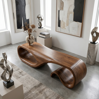Organic Modern Bench For Waiting Area