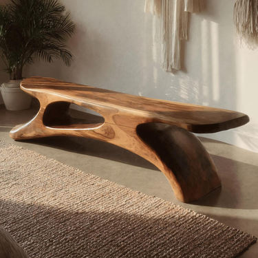 Modern Sculptural Bench For Bedroom Or Living Room