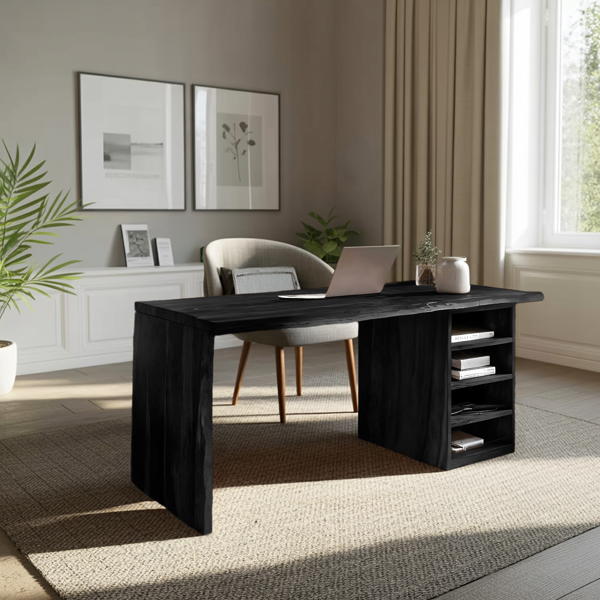 Timber Storage Container Desk Handcrafted Desk With Storage Shelves For Home Office – Roy Timber