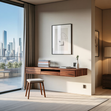 Floating Desk With Hidden Drawers For Home Office