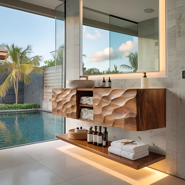 Sculptural Wall Mounted Bathroom Vanity For Bathroom Space