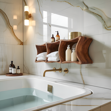 Modern Wall Mounted Shelf For Bathroom Space