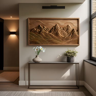 Large Mountain Wall Art Carved Landscape For Sofa Wall