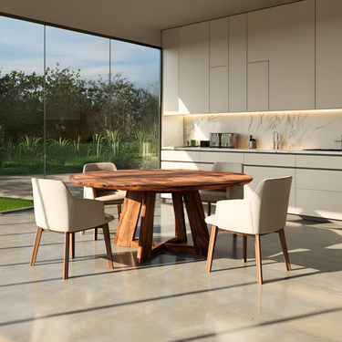 Statement Round Dining Table For Modern Kitchen And Dining
