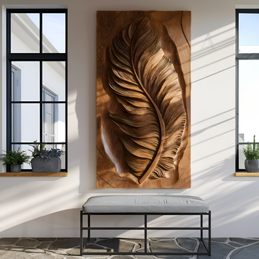 Luxury Organic Feather Wall Sculpture For Home