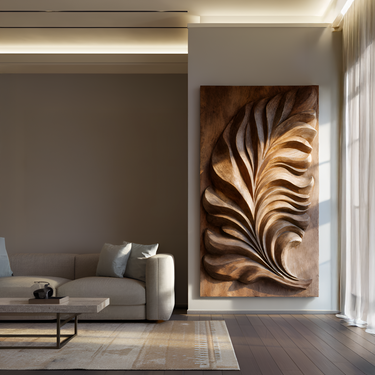 Minimalist Vertical Feather Wall Art For Modern Home