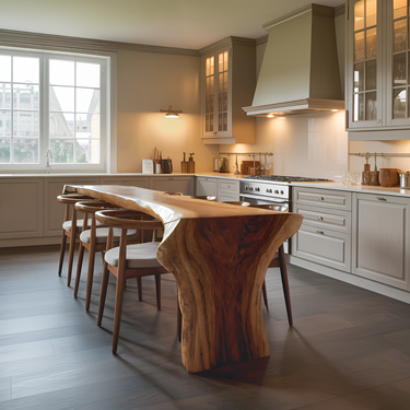 Organic Modern Live Edge Dining Table For Kitchen
