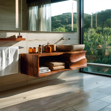 Organic Sculptural Bathroom Vanity For Modern Bathroom Interior