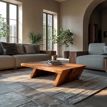 Organic Center Table With Rustic Charm For Living Room