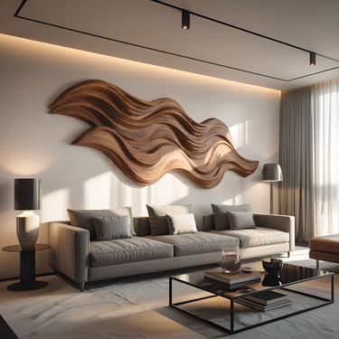 Organic Large Abstract Wave Wall Art For Living Room