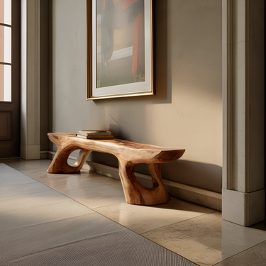 Minimal Sculptural Bench For Bedroom Or Entryway