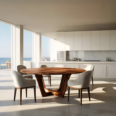 Contemporary Round Dining Table For Open Dining Area