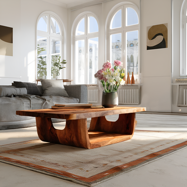 Elegant Coffee Table With Smooth Sculptural Lines For Living