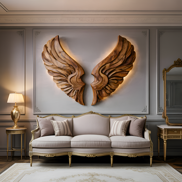 Handcrafted Wooden Wing Wall Art For Modern Interior Decor