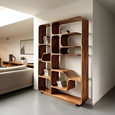 Modern Sculptural Bookshelf For Living Decor Or Bedroom