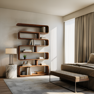 Modern Bookcase Freestanding Shelving Unit For Home Organization