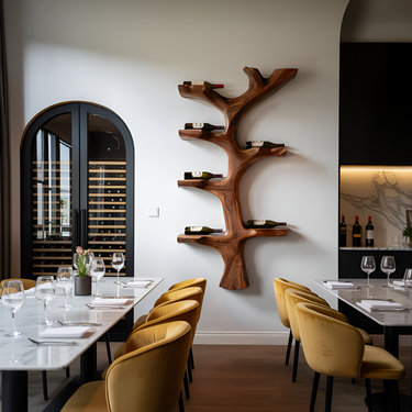 Rustic Wooden Wine Rack Branch Style For Home Bar