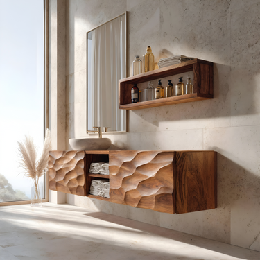 Sculptural Wall Mounted Bathroom Vanity For Bathroom Space