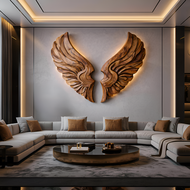 Handcrafted Wooden Wing Wall Art For Modern Interior Decor