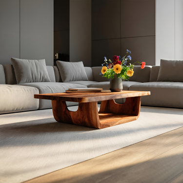 Elegant Coffee Table With Smooth Sculptural Lines For Living
