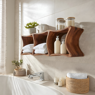 Modern Wall Mounted Shelf For Bathroom Space