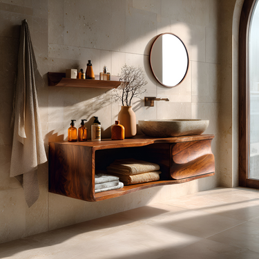 Organic Sculptural Bathroom Vanity For Modern Bathroom Interior