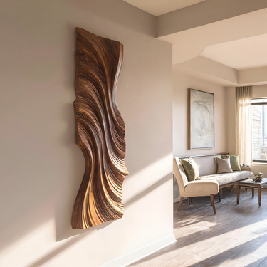 Vertical Wave Wall Art For Modern Living Room