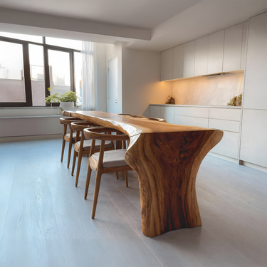 Organic Modern Live Edge Dining Table For Kitchen