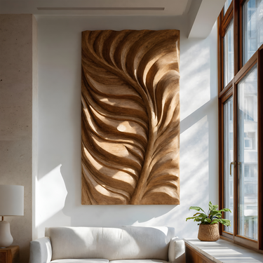 Large Feather Wall Art Nature Inspired For Living Decor