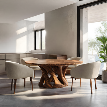 Sculptural Round Dining Table For Contemporary Interior