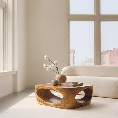 Artistic Carved Coffee Table For Living Room