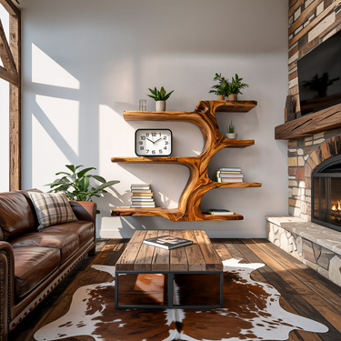 Contemporary Wooden Tree Bookcase For Living Room