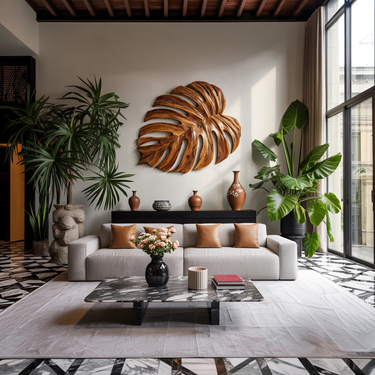 Artistic Wooden Leaf Wall Art For Modern Living Room