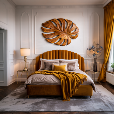 Organic Wooden Leaf Wall Sculpture For Contemporary Interior