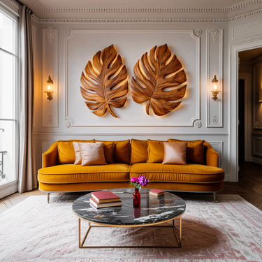 Organic Wooden Palm Leaf Wall Art For Scandinavian Interiorv