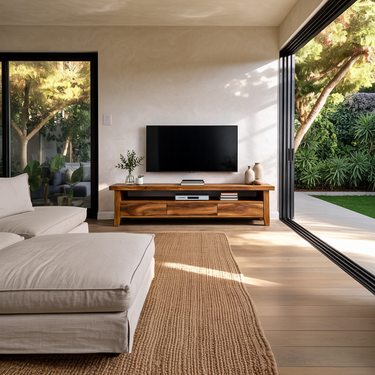Modern Wood TV Cabinet With Drawer For Living Room