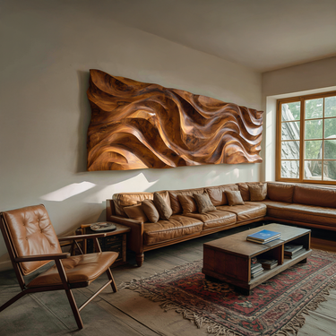 Organic Wavy Wooden Wall Art For Luxury Interiors