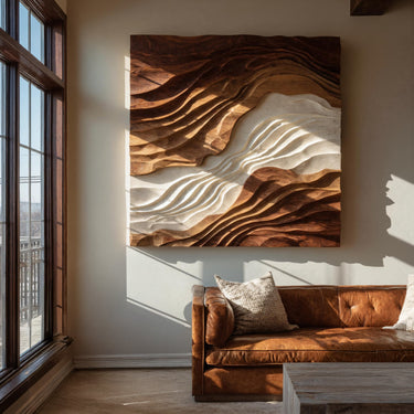 Statement Sculptural Wave Wall Art For Living Room