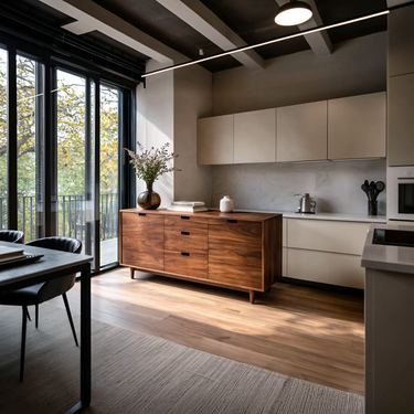 Contemporary Wooden Sideboard For Modern Living Room