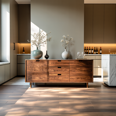 Contemporary Wooden Sideboard For Modern Living Room