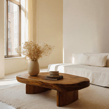 Modern Handcrafted Coffee Table Low Design For Living Room