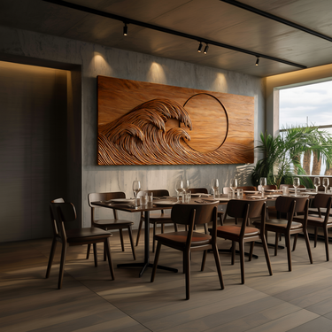 Wave Wooden Wall Art For Modern Interior
