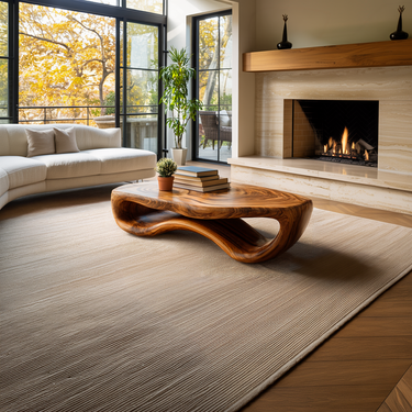 Artistic Wooden Coffee Table Curved For Modern Interior