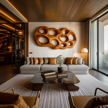 Modern Wooden Wall Art Hollow Form For Contemporary Space