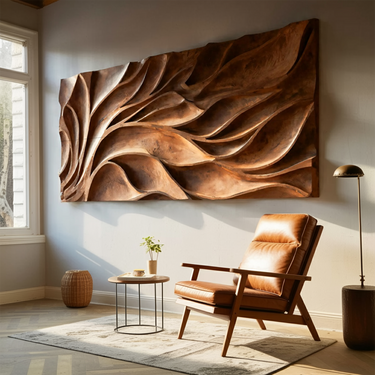 Abstract Carved Wall Art Sculpture For Living Room Decor