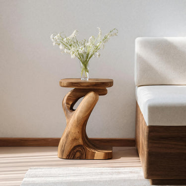 Modern Sculptural Side Table For Living Room Or Bedroom