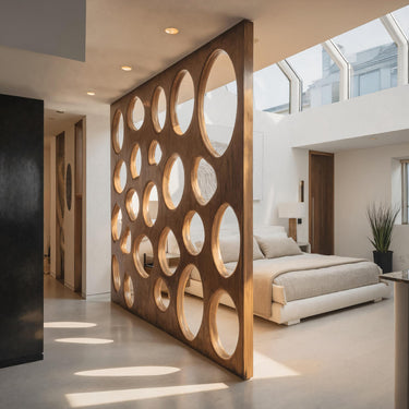 Modern Sculptural Room Divider Circle Pattern For Living Room