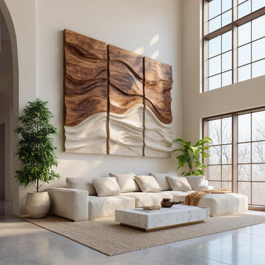 Contemporary Wave Triptych Wall Art For Home Areas