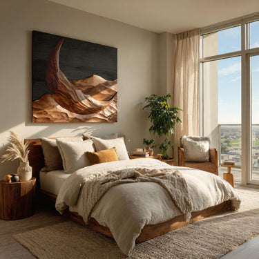 Modern Crescent Moon Wood Wall Art For Wall Decor